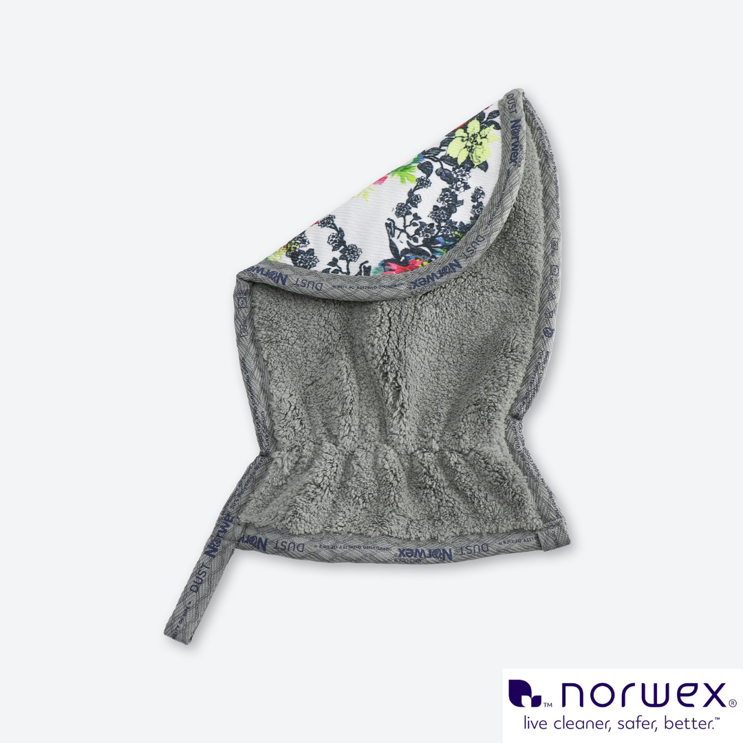 Super Collection Norwex | Mitaine pour épousseter, à deux faces, graphite/florale